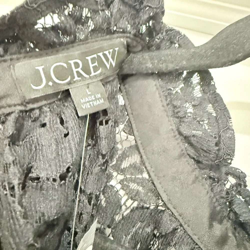 J. Crew Charcoal Lace Long Sleeve Dress - Picture 11 of 12